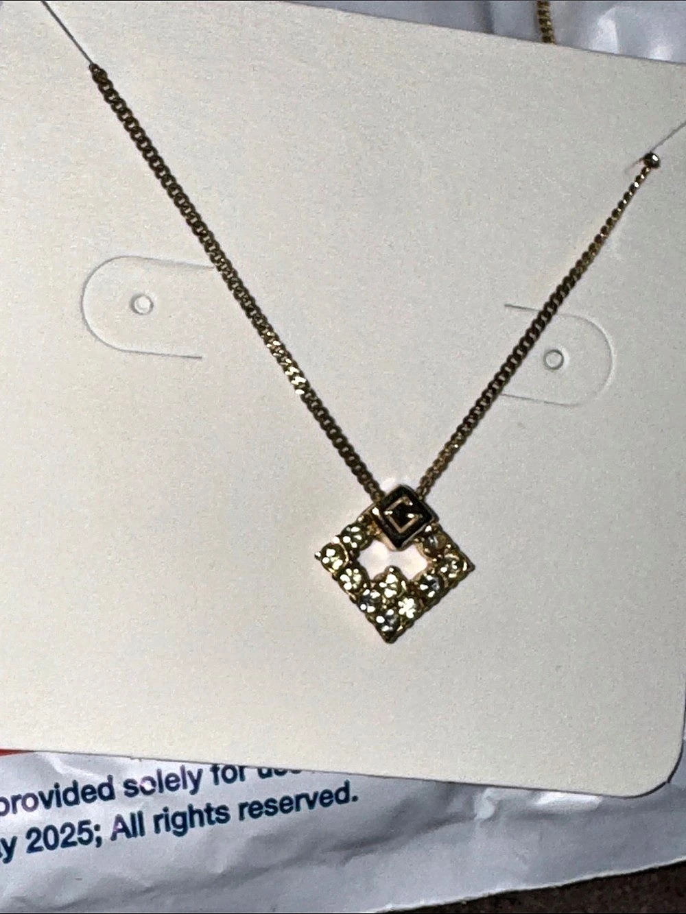 Givenchy Vintage Givenchy Square G Logo Rhinestone Pendant Necklace Vintage